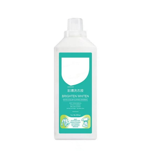 Rirozkan Color Brightening Laundry Detergent, 500ml Oxygen Powered Stain Remover, Fabric Whitener and Cleaner, Liquid Laundry Wash for Whites and Colors, Clothes Care, White