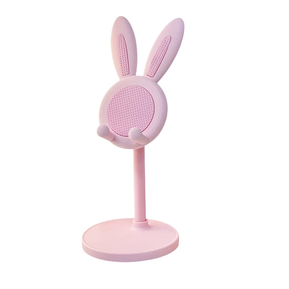 Rirozkan Cute Bunny Phone Stand, Adjustable Telescopic Desktop Holder for Cell Phones & Tablets, Universal Foldable Bracket, for Video Watching & Hands-Free Use