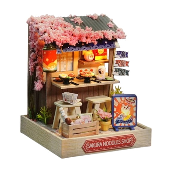 Rirozkan DIY Model Kit, Smart House Assembled Craft, Small House Creative Gift, for Craft Enthusiasts, Home Decoration, Gifts, Pink