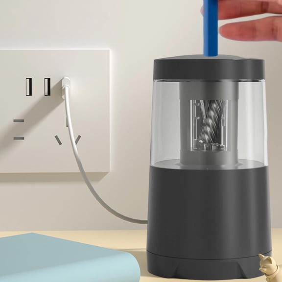 Rirozkan Desktop Electric Pencil Sharpener, Automatic Roll Cutter Pen Sharpener with Dual Power Supply, Sharpening Tool for Home Office Craft Room