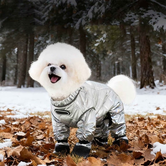 Rirozkan Dog Snowsuit, Full Body Winter Coat for Small Dogs, Warm Waterproof Snow Jacket with Booties, for Cold Weather and Outdoor Activities