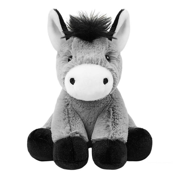 Rirozkan Donkey Plush Toy, Cute Sitting Animal Doll Figurine, Soft Stuffed Donkey Decor, Small Decorative Accent for Shelf, Desk, and Home Display, Grey