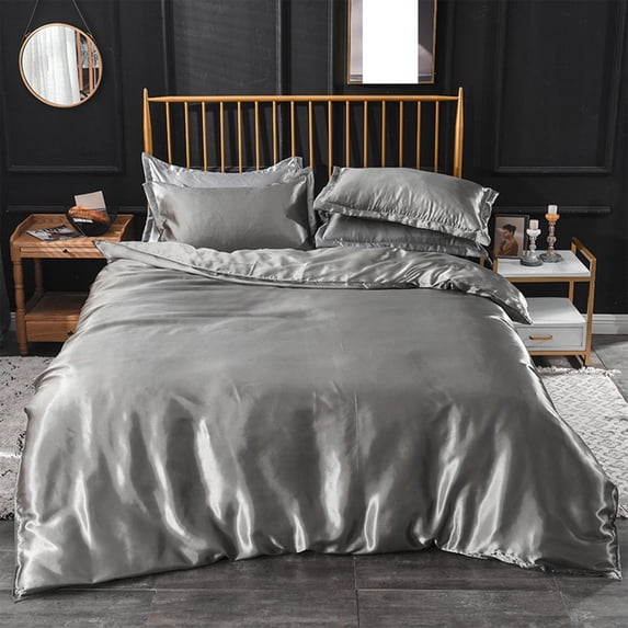 Rirozkan Duvet Cover, Ice Silk Bedding Set, Double Sided Soft Cooling Comforter Cover, 230x200 cm, for Spring Summer, Zipper Closure