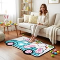 thumbnail image 1 of Rirozkan Easter Bunny Rug, 16x24 Inch Shaped Floor Mat, Soft Faux Wool Accent Carpet for Hallway, Porch, or Bedroom Decor, 1 of 8