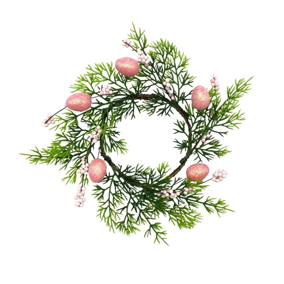 Rirozkan Easter Egg Wreath, 10 Inch Rattan Ring with Colorful Egg Decor, Spring Holiday Garland and Party Decoration, for Door or Wall Hanging