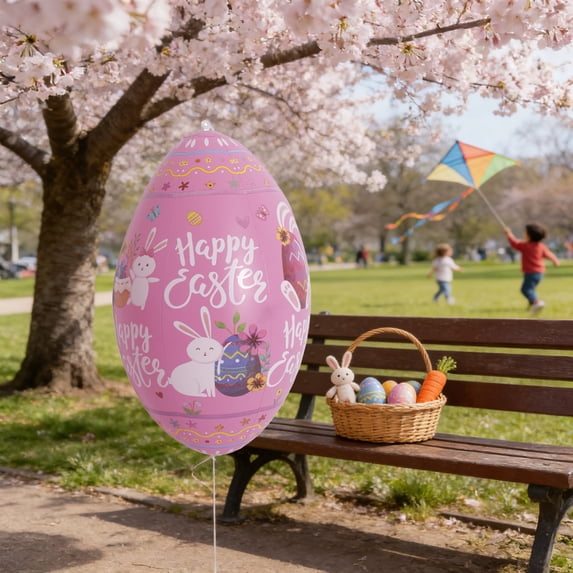 Rirozkan Easter Inflatable Eggs, Outdoor Easter Decor, PVC Inflatable Ornaments, Giant Inflatable Eggs Decorations, for Outdoor Yard Decoration