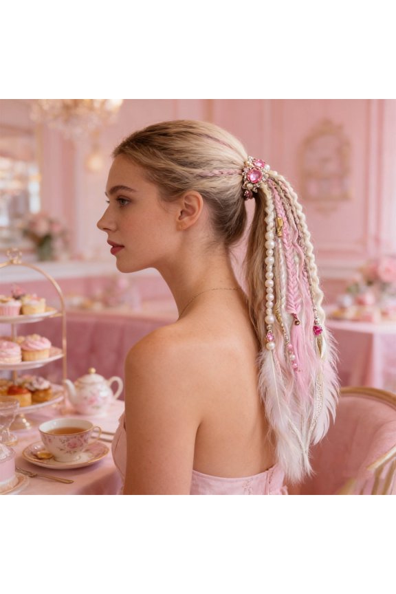 Elastic Dirty Braid Ponytail, 20 Inch Synthetic Hair Extensions, Braided Twist Ponytail Holder, Wrap Around Scrunchy Pony Tail Pieces for Women Styling