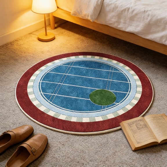 Rirozkan Floor Mat, Round Crystal Velvet Bath Mat, Soft Plush Circle Rug, Absorbent Non Slip Mat for Bedroom Floor, Dressing Room and Vanity Area
