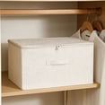 thumbnail image 1 of Rirozkan Foldable Storage Bin, Collapsible Storage Box with Zipper, Large Closet Organizer Bin, Fabric Storage Container for Clothes Blankets, 1 of 6
