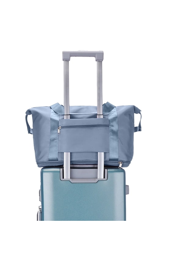 Foldable Travel Bag, Expandable 20-35L, Wet and Dry Separation, Purple for Weekend Trips, Beach, Carry-On Luggage