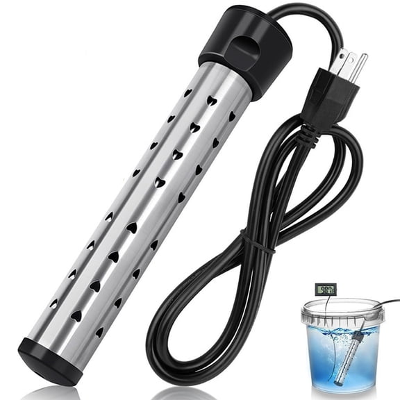 Rirozkan Immersion Water Heater, Portable Electric Heating Rod, Submersible Boiler with Auto Shutoff, Thermostat Control for Travel Coffee Tea