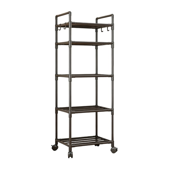 Rirozkan Kitchen Storage Rack, Utility Cart Trolley, Multi-Tier Organizer Stand, Microwave Shelf, Slim Bathroom Floor Rack for Toiletries, Cleaning Supplies in Small Spaces