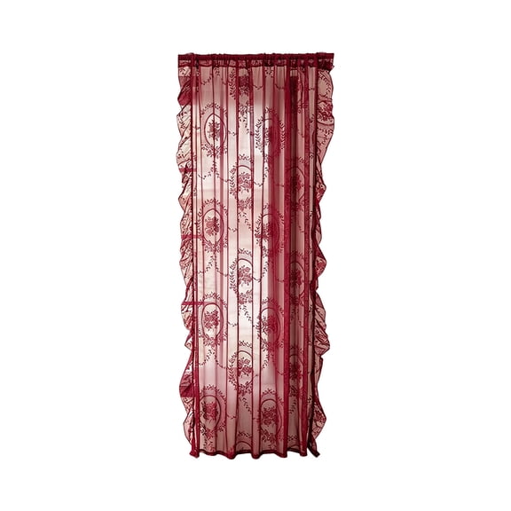 Rirozkan Lace Sheer Curtain, Floral Medallion Rod Pocket Panel, Light Filtering French Style for Living Room, Bedroom, Indoor Home Decor