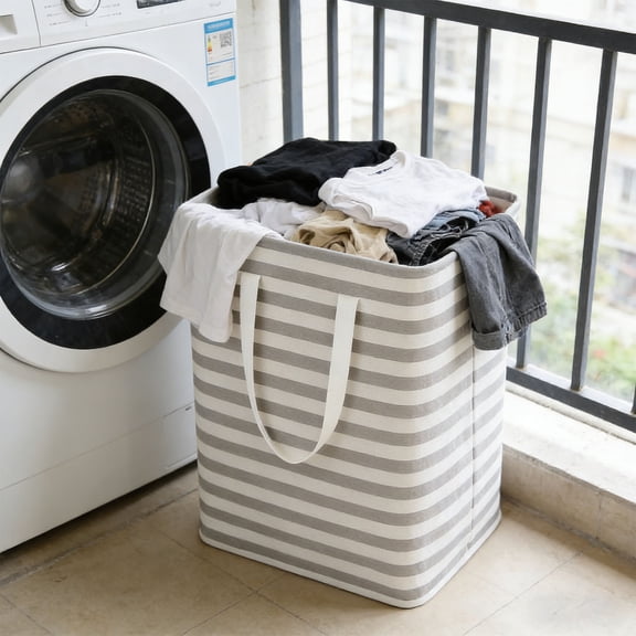 Rirozkan Laundry Hamper, Large Capacity Collapsible Basket, Foldable Dirty Clothes Storage, Portable Washing Bin with Handles, Space Saver Hamper, Laundry Hamper for Bedroom Bathroom