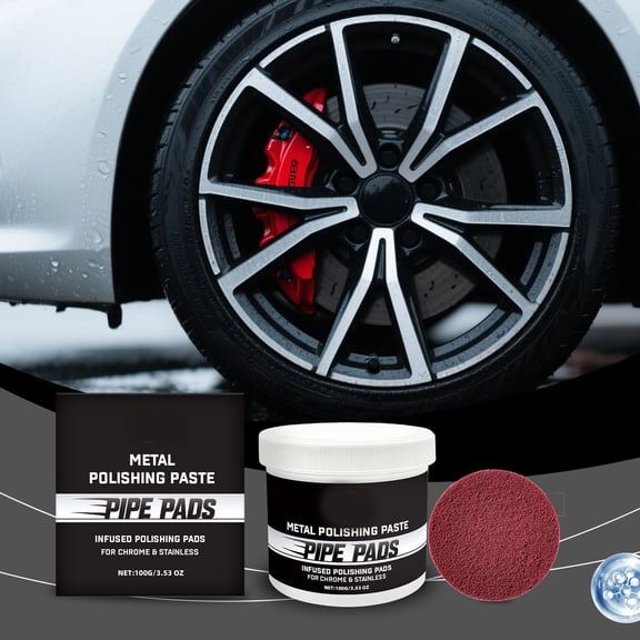 Rirozkan Metal Polishing Kit, 3.5oz Polish Compound with Pad, Oxidation Remover Scratch Preventer for Daily Care