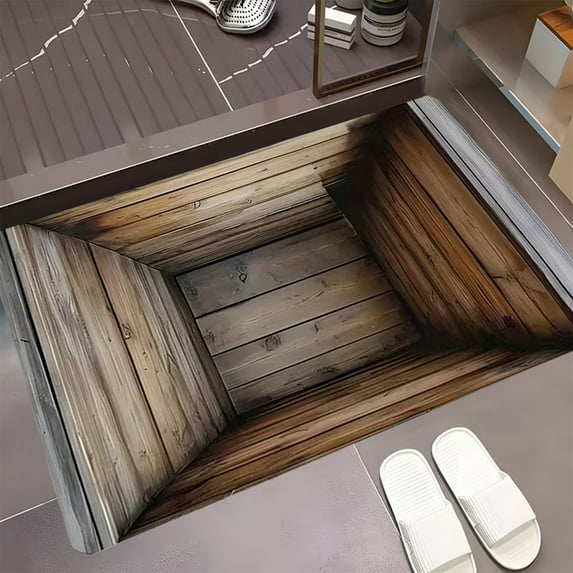 Rirozkan Optical Illusion Doormat, 24x16 Inch Stereoscopic Entrance Mat, Coir Backing Doormat, Home Decor Floor Mat for Porch and Entry, B