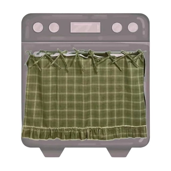 Rirozkan Oven Skirt Kitchen Decoration, Handmade Ruffle Stove Cover With Ribbon Tabs, Farmhouse Valance, Magnetic Cabinet Frill, Vintage Apron for Range Oven Door