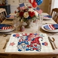 thumbnail image 1 of Rirozkan Placemats Set of 4, Linen Table Mats, 17.7x11.8 Inch, Washable Heat Resistant, Patriotic Red White Blue Stars for July 4th Independence Day, 1 of 6