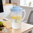 thumbnail image 1 of Rirozkan Plastic Pitcher, Plastic Pitcher with Lid, 1 Gallon Large Juice Pitcher, Orchid Pattern Clear Acrylic Water Jug for Iced Tea Lemonade, 1 of 6