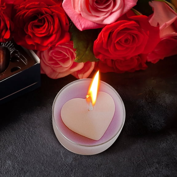 Rirozkan Scented Candle, Heart Shaped Aromatherapy Candle, Soy Wax Tea Light for Relaxation, Home Decor and Birthday Arrangement, Set of 1, E