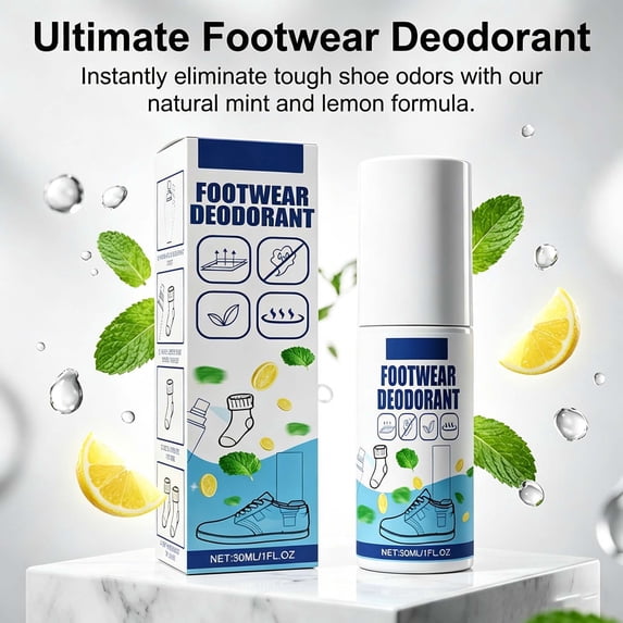 Rirozkan Shoe Deodorant Spray, 1 fl oz Foot Odor Eliminator, Sweat Smell Remover For Sneakers, Shoe Cabinet Deodorizer For Gym Bags