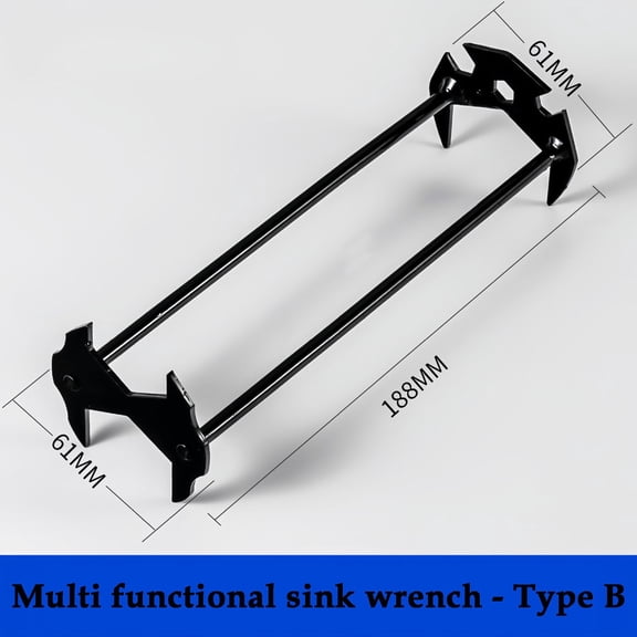 Rirozkan Sink Wrench, Faucet Installation Tool, Multi-Purpose Plumber Wrench, Under Sink Basin Wrench, Hex Socket Plumbing Tool, for Faucet Repair Maintenance