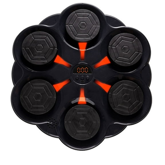 Rirozkan Smart Boxing Trainer, Music Boxing Game, Rechargeable Punching Target, Wall Mounted Punching Bag, LED Lights, for Home Gym Exercise, with Gloves, Black