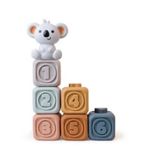 Rirozkan Soft Building Blocks, Textured Sensory Blocks, Stacking and Nesting Play Blocks, Educational Stacking Toy with Music, 6 Piece Soft Block Set for Early Learning