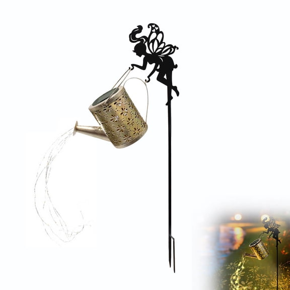 Rirozkan Solar Garden Stake Light, Wrought Iron Hollow Kettle Projection, Decorative Outdoor Lamp for Courtyard, Garden, Yard, Pathway
