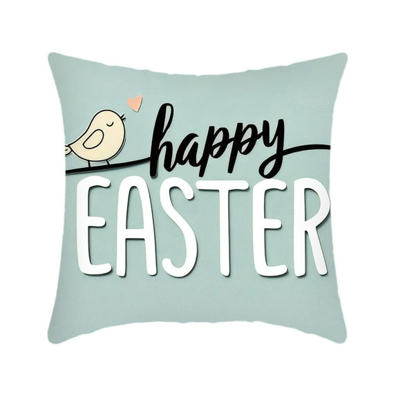 Rirozkan Spring Easter Pillow Cover, Home Decor Cushion Case with Concealed Zipper, Flannel Fabric Pastel Print, Standard Pillow Sham, for Sofa Bed Couch Decorations, B