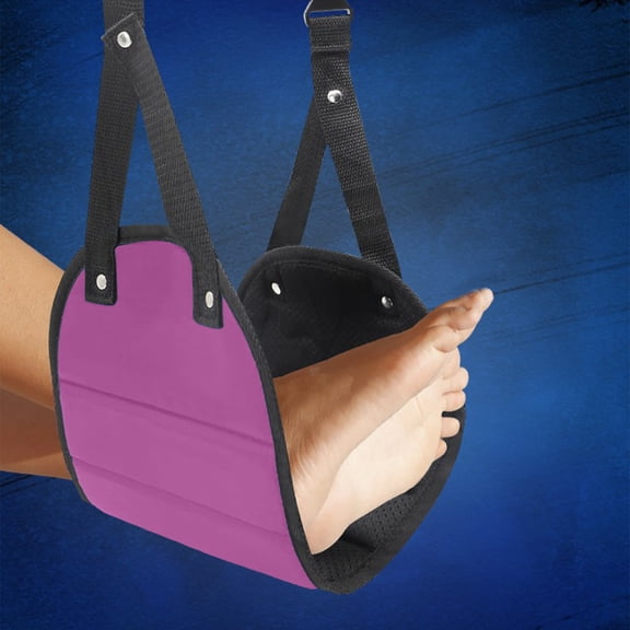 Rirozkan Travel Foot Rest, Portable Hanging Foot Hammock for Airplane, Foldable Leg Rest Sling, Adjustable Foot Sling for Sleeping in Car Office Desk