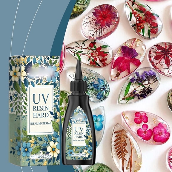 Rirozkan UV Resin, Highly Transparent Epoxy Resin for Crafting, Clear Jewelry Making Glue, Self Leveling Drip Coating for DIY Art Projects, Molds and Casting