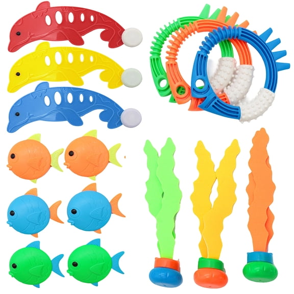 Rirozkan Underwater Swimming Toys, Diving Water Ring Seaweed Robbers Set, Pool Party Game Treasure Hunt for Summer Pool Fun Parent-child Interaction