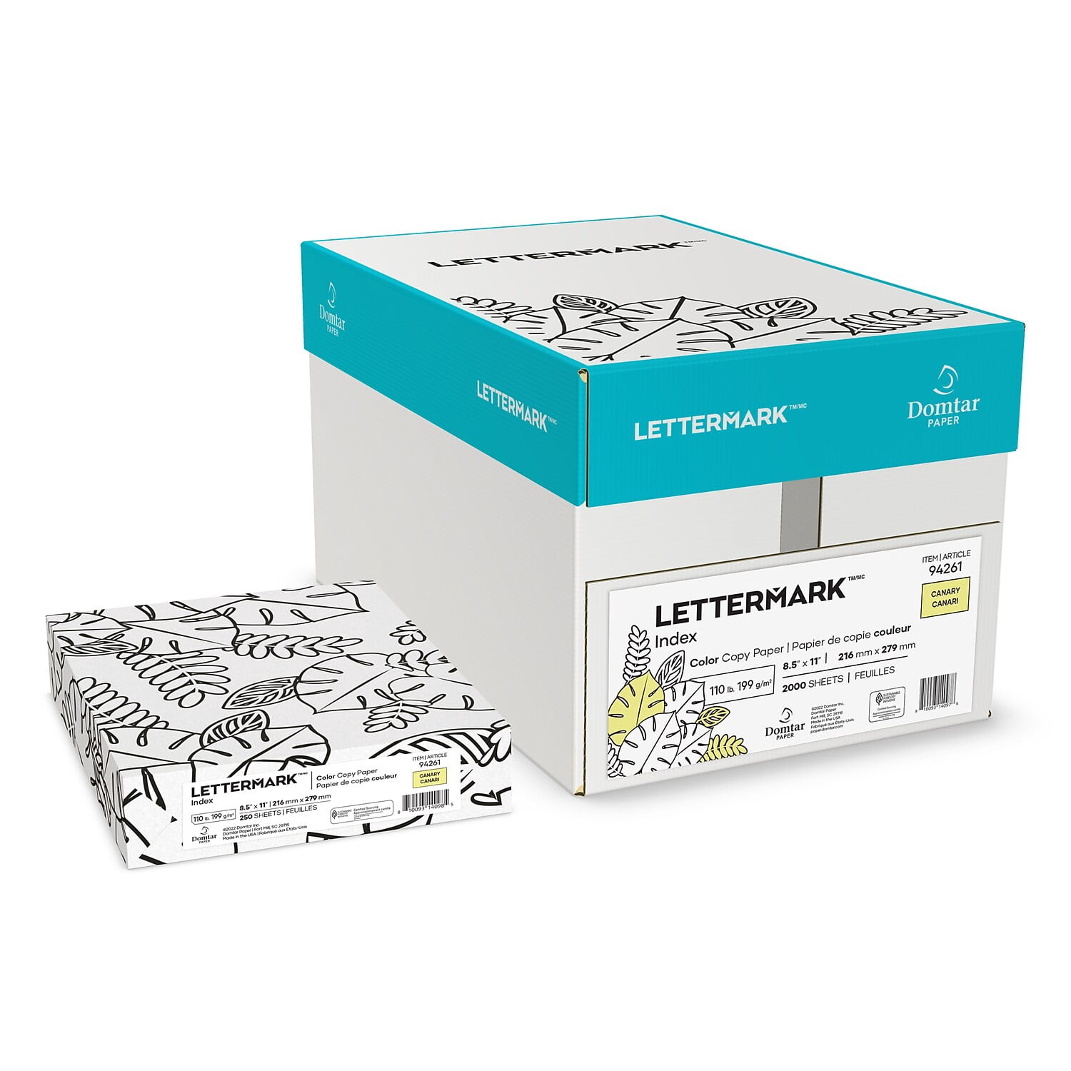Ris Paper Domtar 110 lb. Card Stock Canary Yellow 97754900