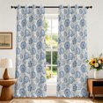 thumbnail image 1 of RisChhery Blue 42x84 Blackout Curtains,Print Floral Thermal Insulated Grommet Window Drapes for Bedroom,Set of 2, 1 of 7