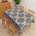 thumbnail image 1 of RisChhery Blue Vintage Rectangle Tablecloth,Waterproof Stain Resistant Table Cover For Dining Decor,60x102 inch, 1 of 6