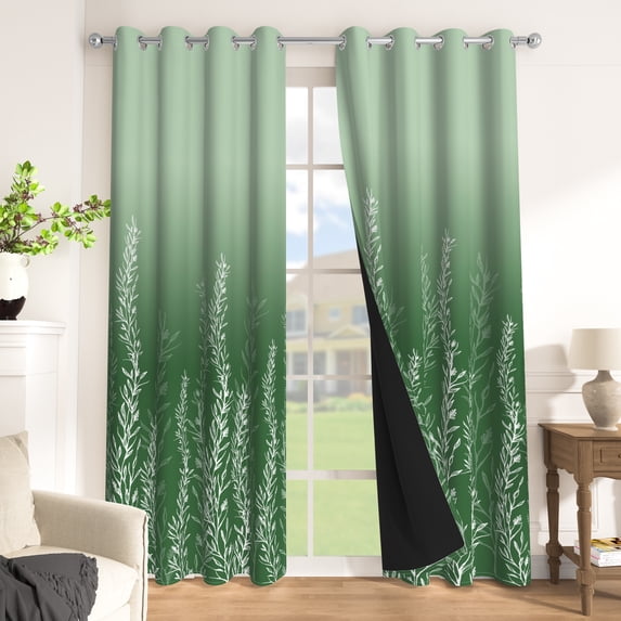 RisChhery Ombre Sage Green Blackout Curtains,Grommet Top 2 Panels,52x84 inch,Thermal Insulated Bedroom Window Drapes