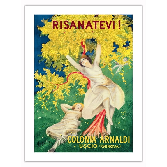 Risanatevi (Cure Youself) - Colonia Arnaldi Ladies Spa - Vintage Advertising Poster by Leonetto Cappiello c.1922 - Bamboo Fine Art 290gsm Paper Print (Unframed) 18x24in