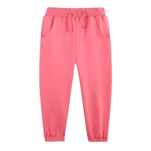Risckoth Kids' Jogger Pants Drawstring Waist Cuffed Ankle Side Pockets Casual Sweatpants 2-8 Years