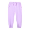 thumbnail image 1 of Risckoth Kids' Jogger Pants Drawstring Waist Cuffed Ankle Side Pockets Casual Sweatpants 2-8 Years, 1 of 5