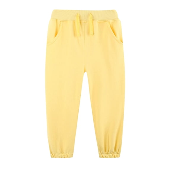 Risckoth Kids' Jogger Pants Drawstring Waist Cuffed Ankle Side Pockets Casual Sweatpants 2-8 Years