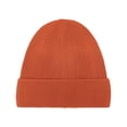 thumbnail image 1 of Risckoth Unisex Ribbed Knit Beanie Oversized Fit Pure Color Winter Hat, Orange, 1 of 6