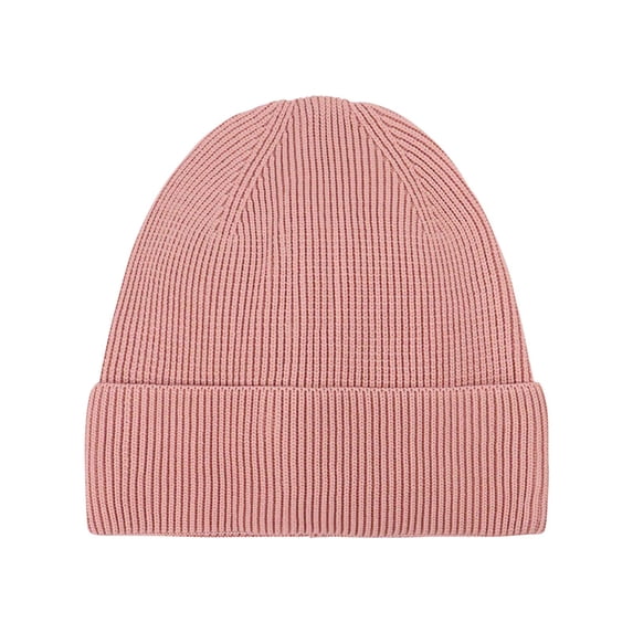 Risckoth Unisex Ribbed Knit Beanie Oversized Fit Pure Color Winter Hat, Pink