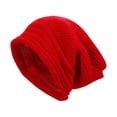 thumbnail image 1 of Risckoth Unisex Slouchy Beanie Ribbed Knit Texture Warm Winter Skull Cap, Red, 1 of 3