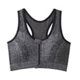 thumbnail image 1 of Risckoth Women Front Zip Wireless Sports Bra, Racerback Hollow Vest Style Plus Size Yoga Daily Underwear, 1 of 6