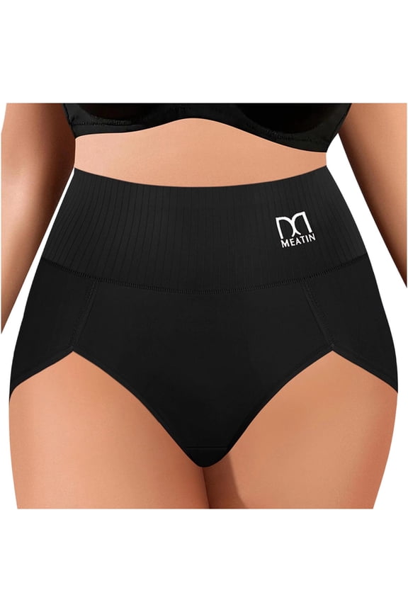 Women High Rise Ribbed Briefs, Seamless Hip Support Soft Daily Panties S-2XL