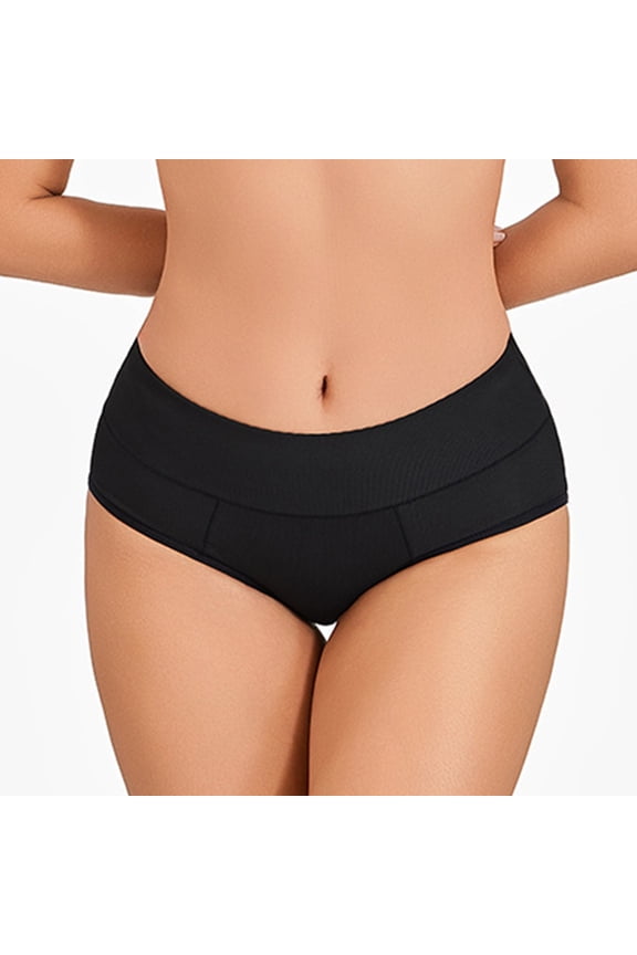 Women High Waist Color Block Briefs, Soft Breathable Hip Support Panties S-4XL