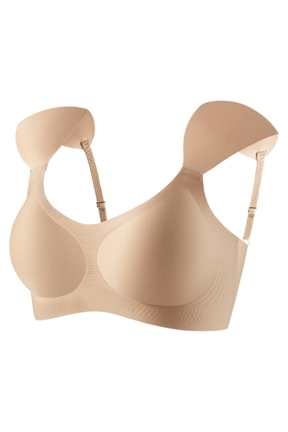 Women Solid Padded Strap Wireless Bra, Breathable Support Daily Underwear S-XL