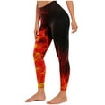 thumbnail image 1 of Risckoth Women's Flame Print Leggings High Waist Stretch Yoga Pants S-3XL, 1 of 6