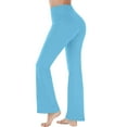 thumbnail image 1 of Risckoth Women's Flare Leggings High Waist Side Pockets Yoga Pants S-4XL, 1 of 5